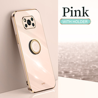 Poszycie kwadratowy pierścień uchwyt etui na telefony dla Xiaomi Mi Poco X3 Pro X 3 Nfc Gt 5g Poko X3pro luksusowe miękkiego silikonu stań pokrywy 2